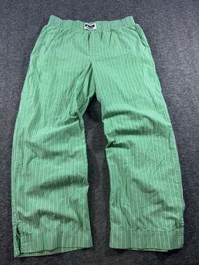 PINK Victoria's Secret Classics Green Striped Boyfriend Boxer Pajama Pants (M-L)